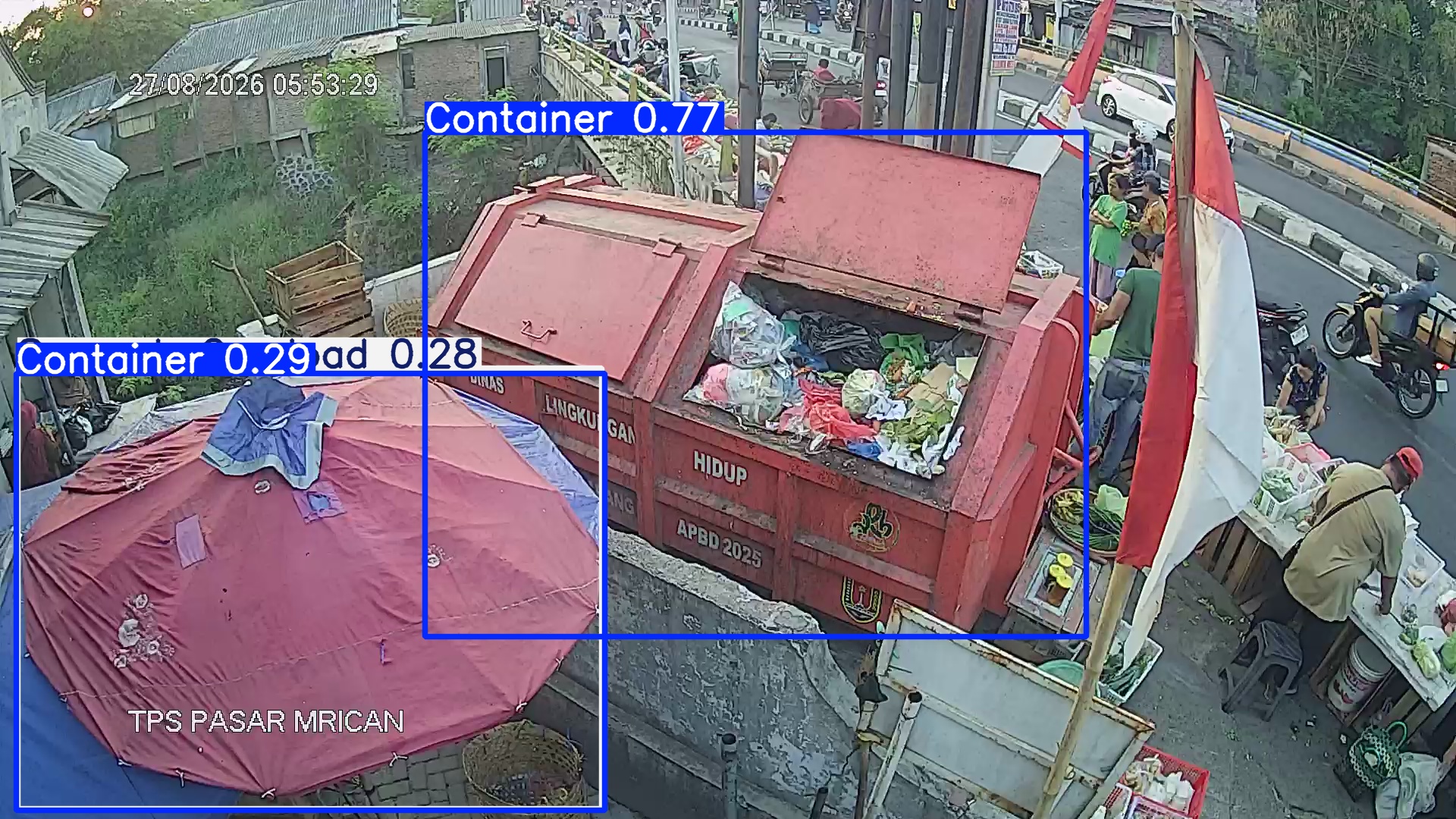 Deteksi AI sampah di TPS PASAR MRICAN
